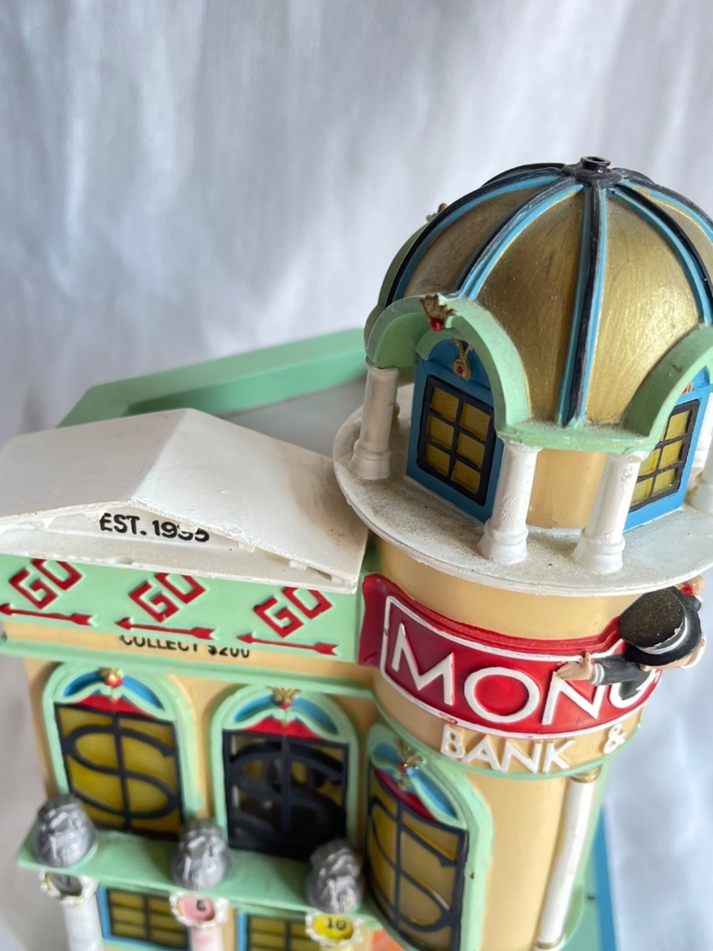 Monopoly Bank & Trust Decorative Building Figurine - Pastel Yellow, Mint, Coral - Picture 3 of 16